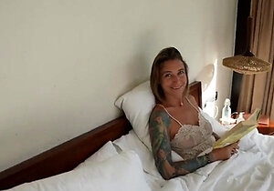 Amateur blonde teen stunner gobbles hard pov cock