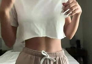 Sexy teen babe fingering her hot pussy in solo masturbation