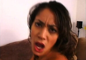 Small titted brunette teen fingering on the bed