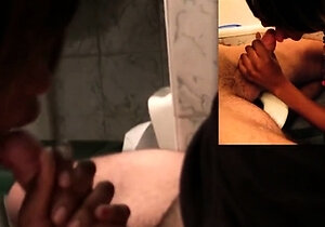 Horny African babe giving a blowjob