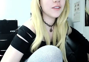 Curly Blonde Teen Records Solo Dildo Masturbation More at
