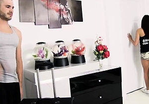 Real amateur teen fucks while babes watch