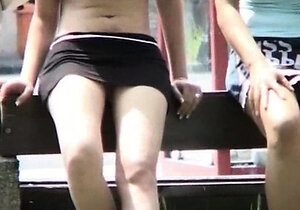 Amateur teen flashing and public nudity of blonde