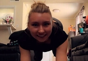 Blonde teen amateur teasing solo