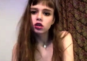 Horny amateur web cam teen girl takes a toy deep inside
