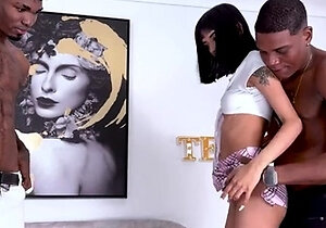 Inocent teen Elina Sansd Dap interracial. Open ass