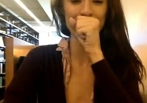 Small titted babe toys her pussy on webcam