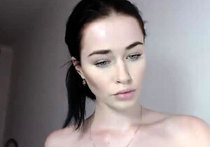 Petite small tit babe with perfect pussy masturbates