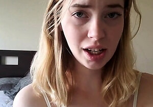 Inocent teen makes fun of small cock