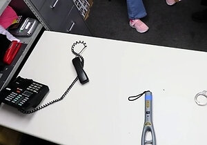 Petite and shy blonde thief rough fucked