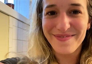 Curly Blonde Teen Records Solo Dildo Masturbation More at