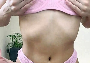 Small titted babe toys her pussy on webcam