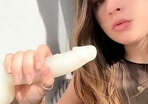 Small titted babe toys her pussy on webcam