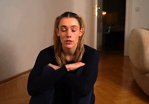 Blonde teen in panties