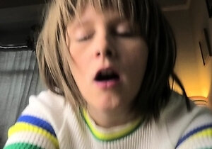 blonde teen pregnant girl has her pussy masturbated