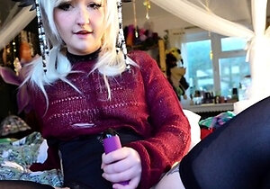 Curly Blonde Teen Records Solo Dildo Masturbation More at