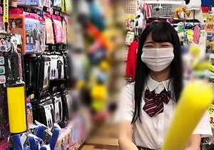 Horny japanese teen satomi stuffs herself with toy