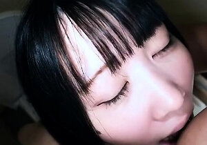 Lovely Japanese teen gives a hot oral service in pov