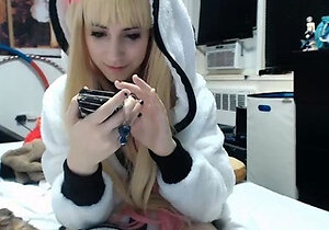 Wild blonde teen LIBRARY deep toying pussy on webcam