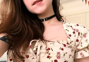 Slutty amateur teen GF jerking dick