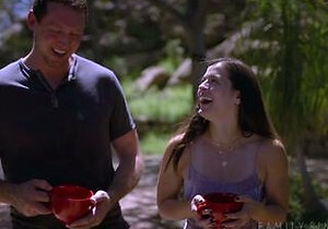 Brunette from village blowjob outdoors