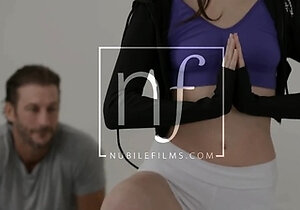 Big tit brunette sucks a big cock blowjob POV