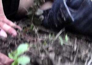 Evelina and Jani fuck in the forest outdoors