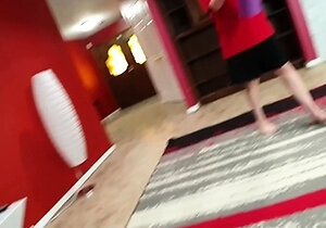 wet spot coming through my sis' yoga pants