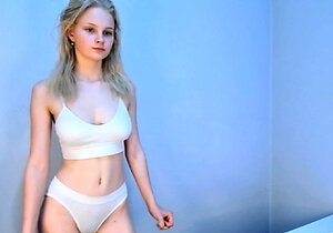 Curly Blonde Teen Records Solo Dildo Masturbation More at