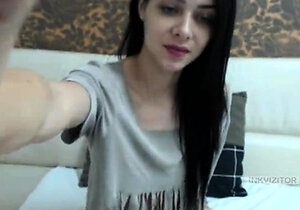 Small titted babe toys her pussy on webcam