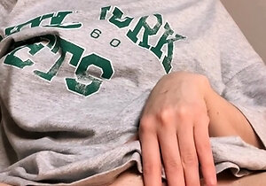 Amateur young teen solo masturbation on her livingroom