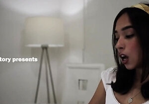 Brunette gives blowjob and tit fucks in pov scene