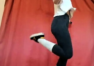 NaughtyNini - Horny Workout, Squirting Through Legging