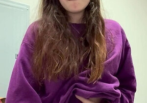 Lovely Amateur teen brunette masturbating outdoor