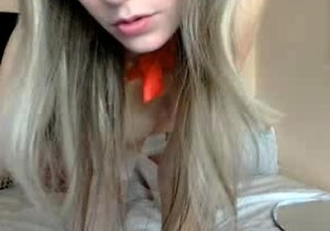 Curly Blonde Teen Records Solo Dildo Masturbation More at