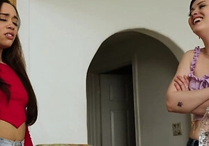 Stepdads cocks sucked by each Willow and Jade