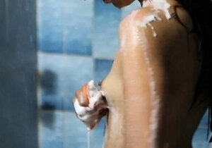 pretty Tiny slave girl in the shower