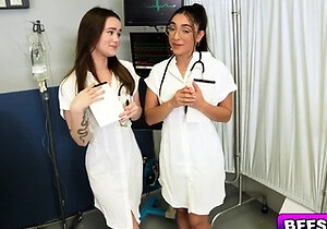 Lucky patient fucks these three hot doctors