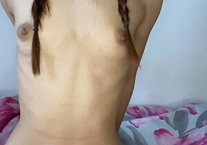 Small titted brunette amateur anal nailed at home