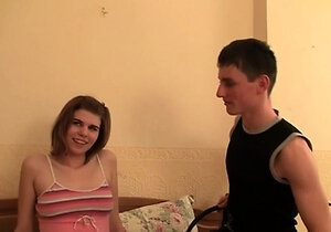 Small titted teen amateur rides dong and she loves it