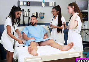 Lucky patient fucks these three hot doctors