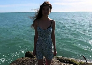 Lovely teen babe crammed by two big cocks