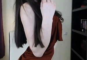 Nerdy Chick's Hot Striptease with Pussy Flash