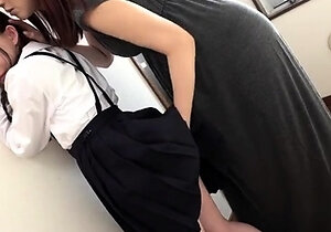 Japanese teens enjoys lesbian action