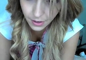 Horny amateur web cam teen girl takes a toy deep inside