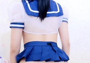 Japanese teen getting toyed and extremely tickled