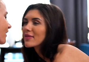 Blonde and brunette lesbians licking and sucking pussy