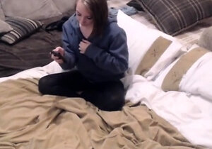 stepsister watching porn and fingering (hidden)