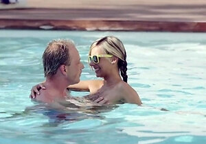 beautiful sex near the pool