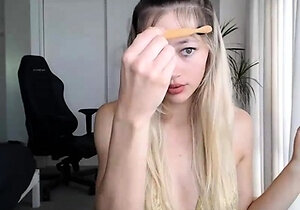 Curly Blonde Teen Records Solo Dildo Masturbation More at